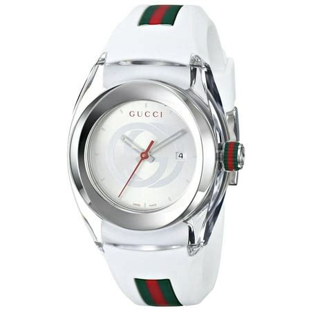 gucci sync xxl white rubber unisex watch|Gucci synth quartz rubber strap.